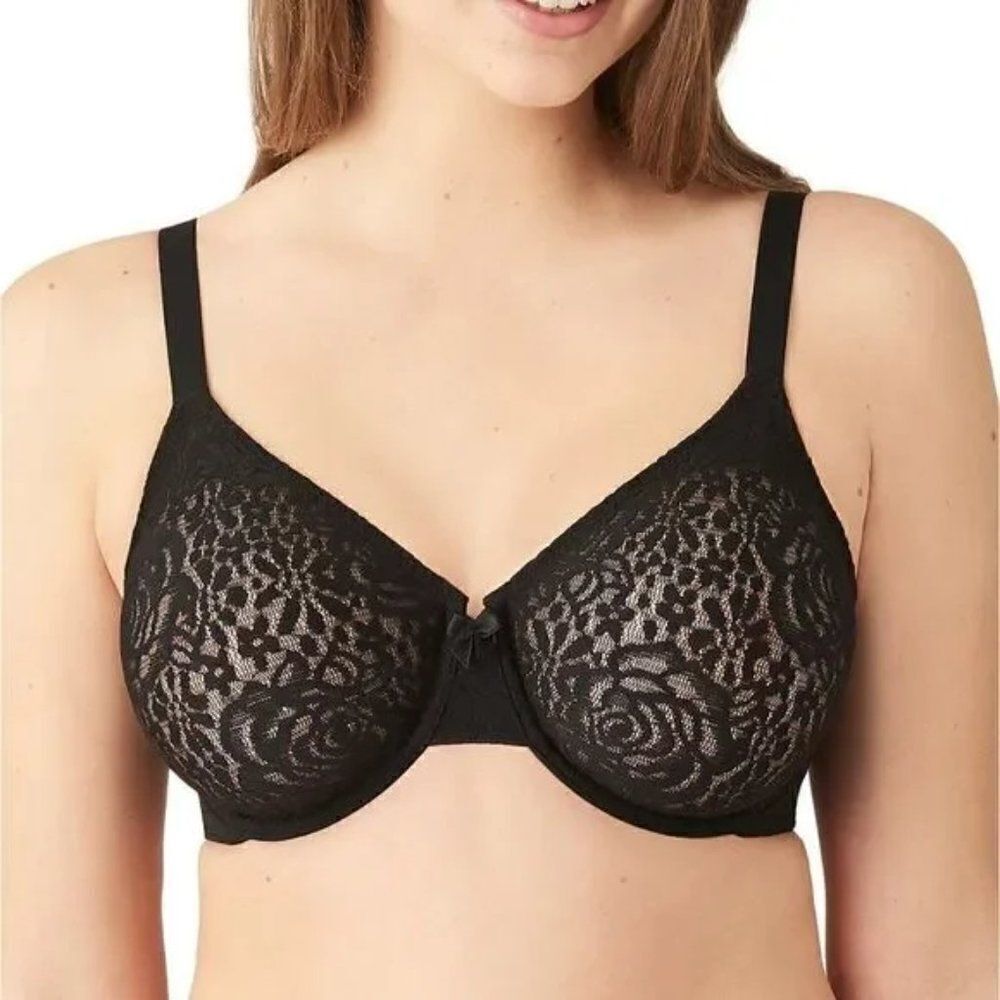 🔆 WACOAL 🔆Halo Lace Molded Underwire Bra - [32DD in Black]